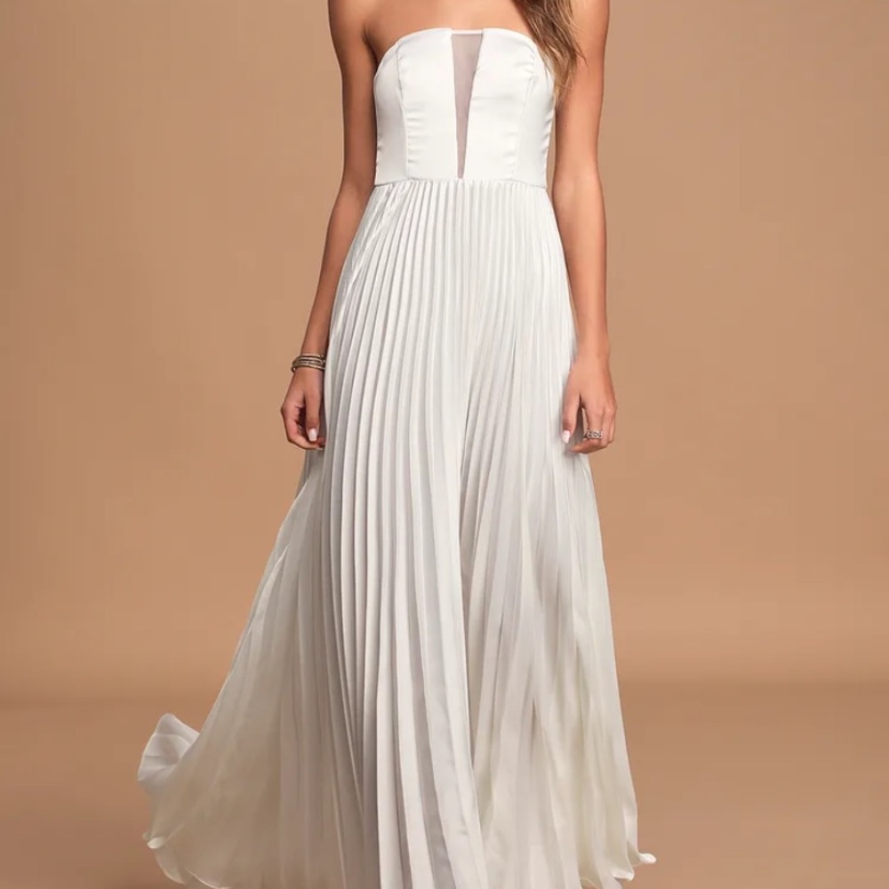 Lulu’s Always be My Love Ivory Satin Maxi